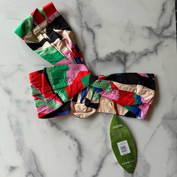 NWT Farm Rio Colorful Monstera Organic Cotton Crop Top - Picture 4 of 5